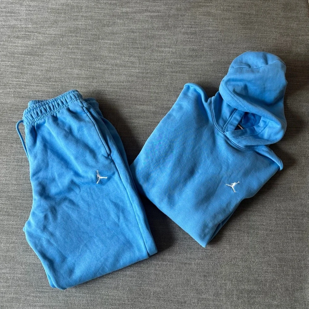Jordan Tracksuit Set Mens Medium Blue Hoodie Joggers  UNC Fleece Jumpman